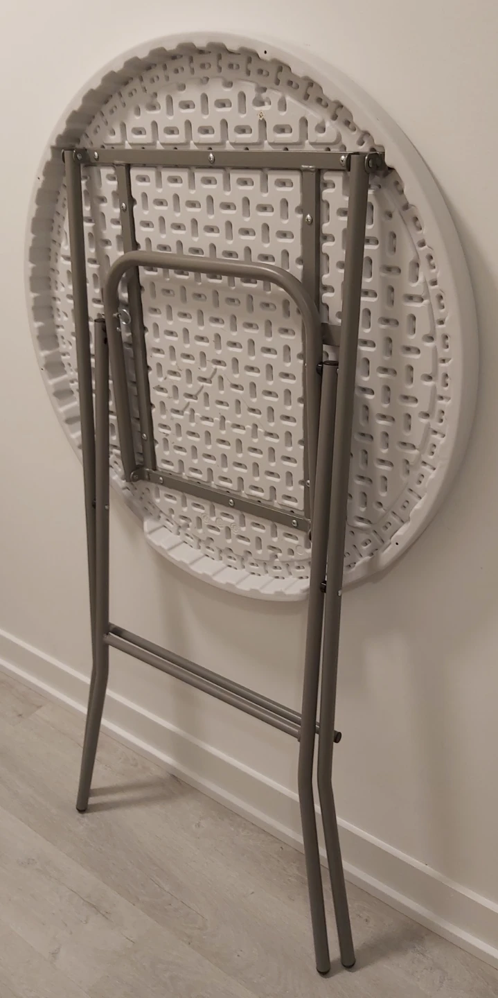 White Folding High-Top Table - photo 2