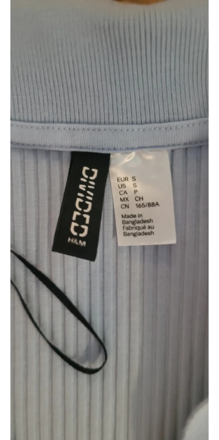 H&M Divided Baby Blue Ribbed Collared Sweater - photo 2