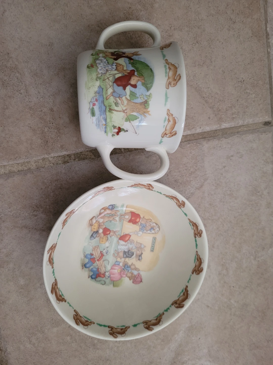 Bunnykins Royal Doulton Cup and Bowl Set