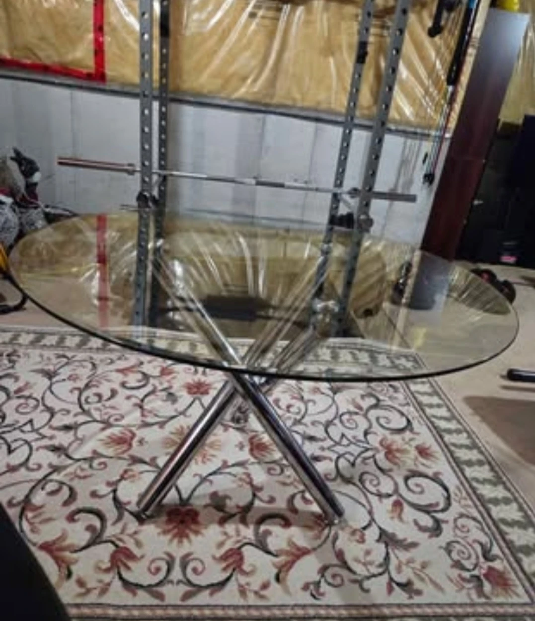 Glass Top Coffee Table with Chrome Base