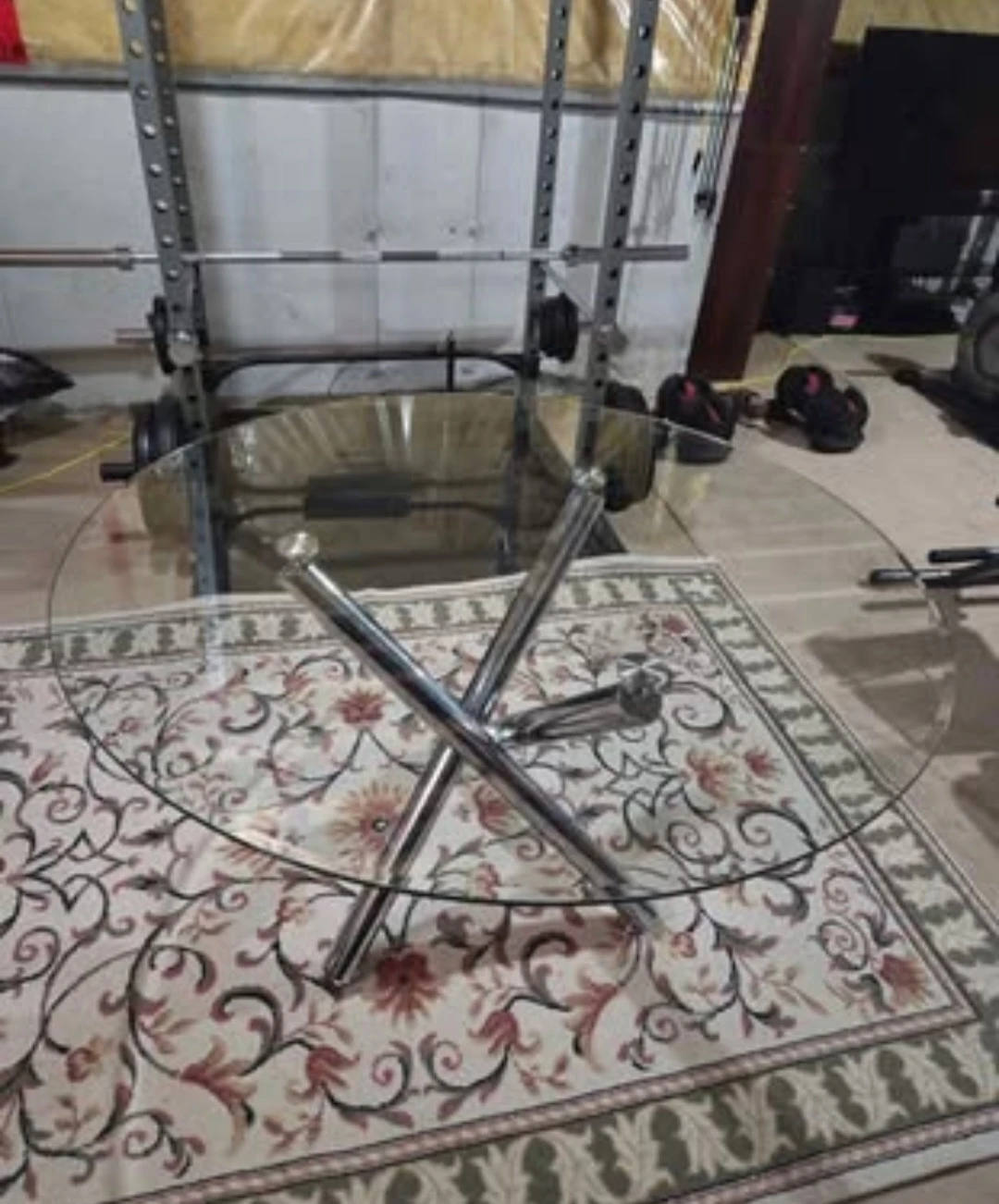 Glass Top Coffee Table with Chrome Base - photo 2