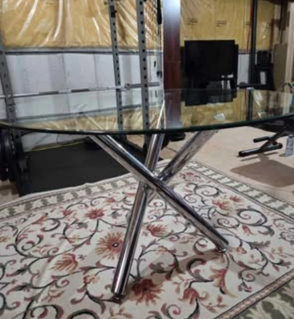 Glass Top Coffee Table with Chrome Base - photo 3