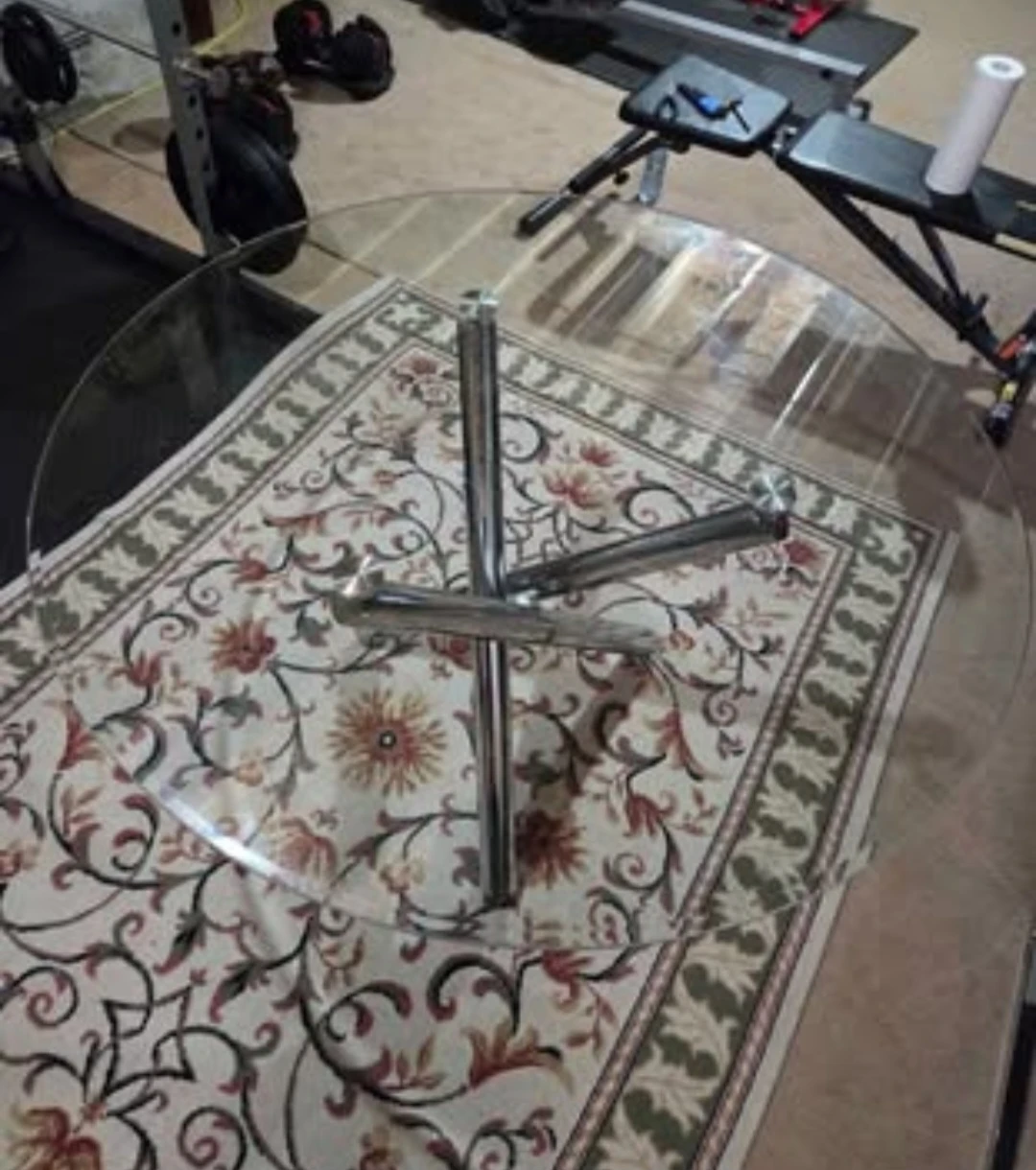 Glass Top Coffee Table with Chrome Base - photo 5