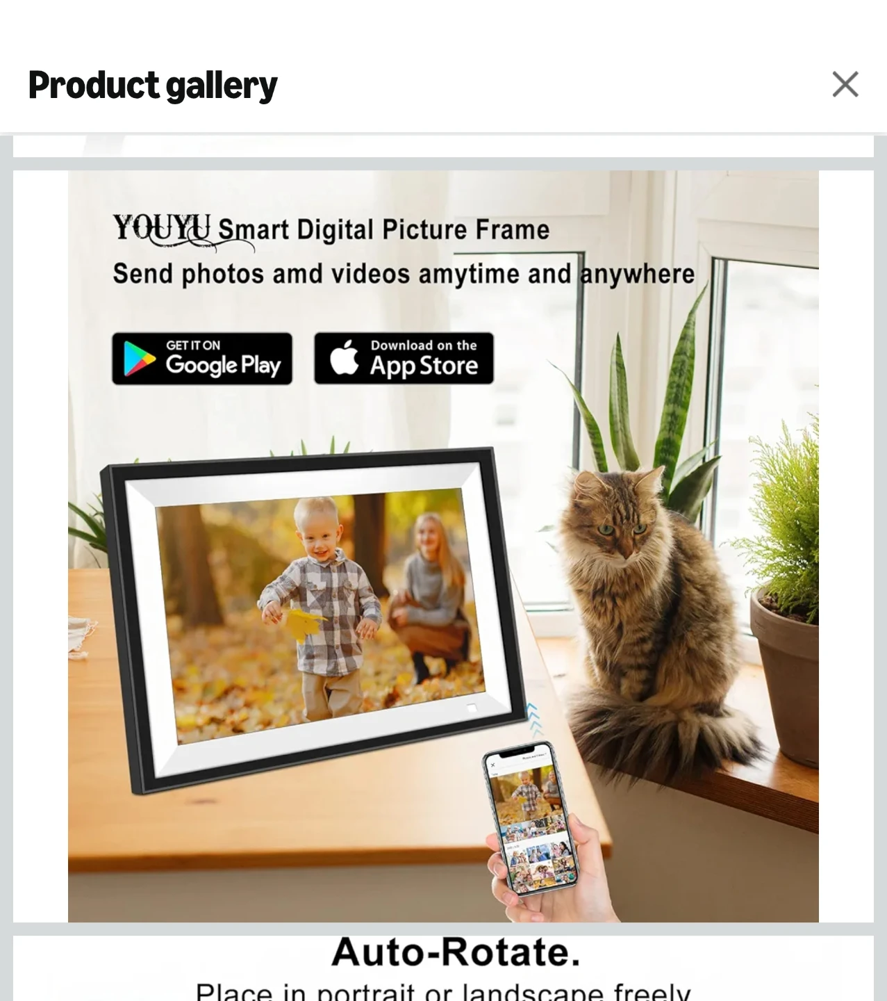 YOUYU Smart 10.1 Inch IPS Touchscreen Digital Picture Frame - photo 2