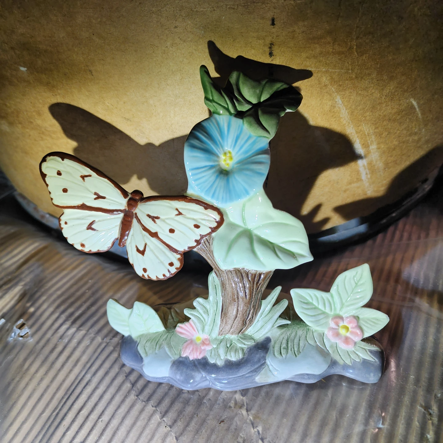 Ceramic Butterfly and Flower Figurine - photo 4