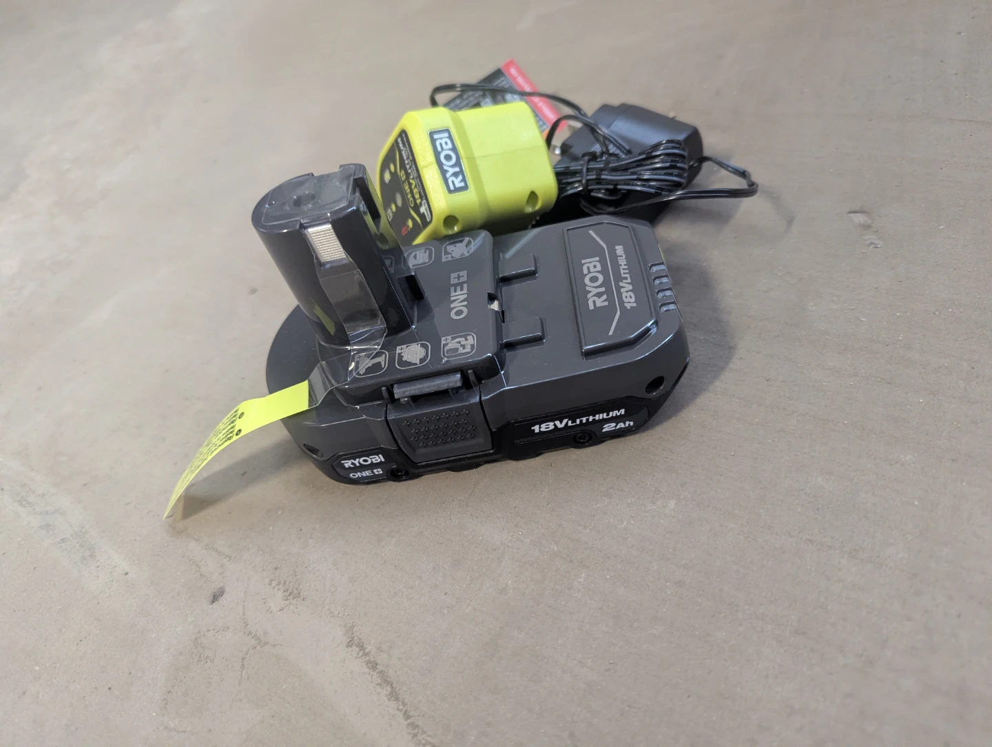Ryobi ONE+ 18V Lithium 2.0Ah Battery and Charger