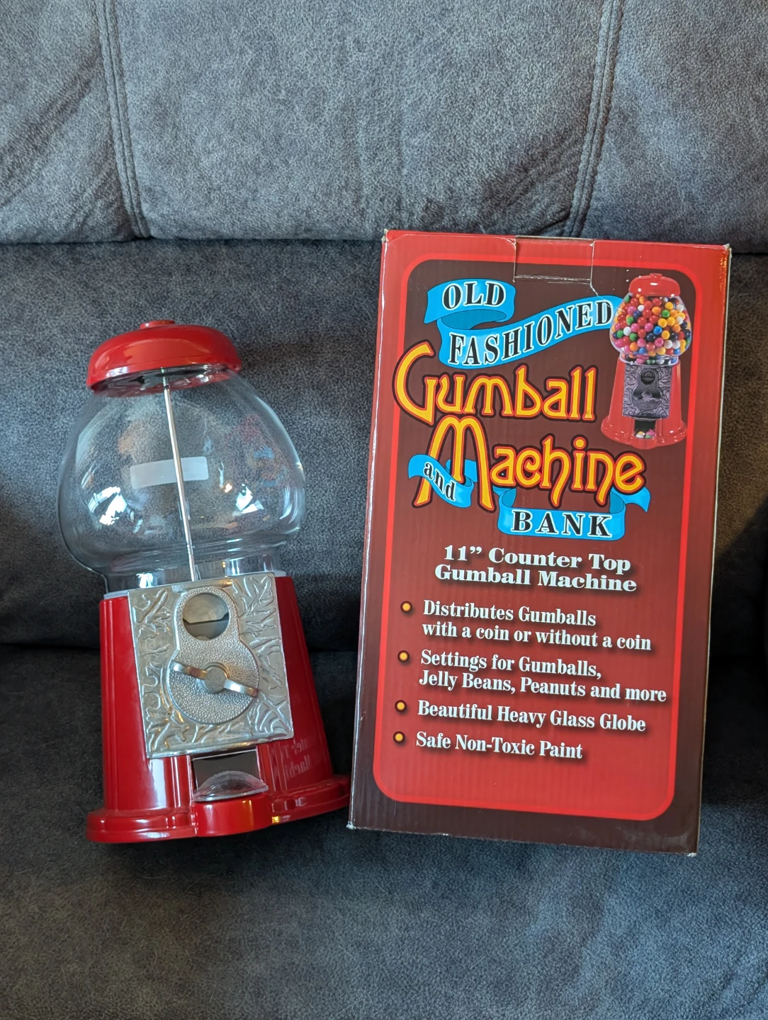 Old Fashioned Gumball Machine Bank - 11" Counter Top