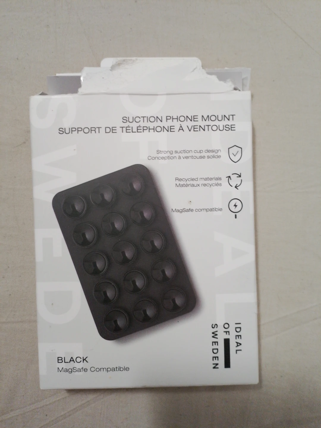 IDEAL OF SWEDEN Black MagSafe Compatible Suction Phone Mount