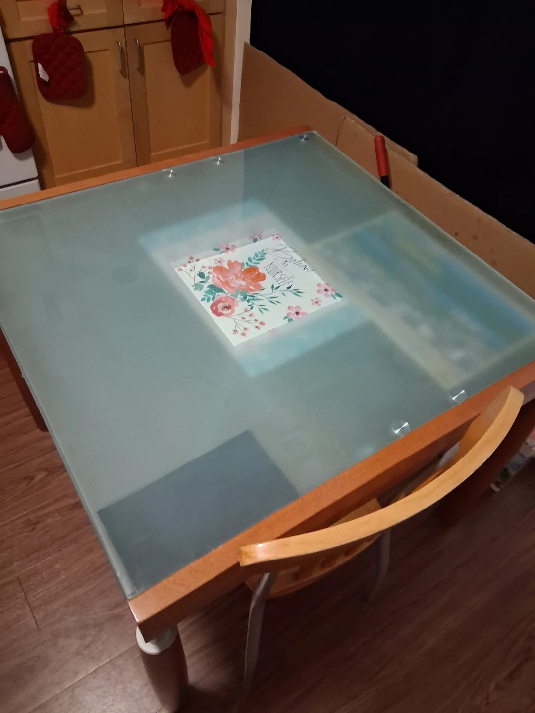 Glass Top Coffee Table with Wooden Frame - photo 3