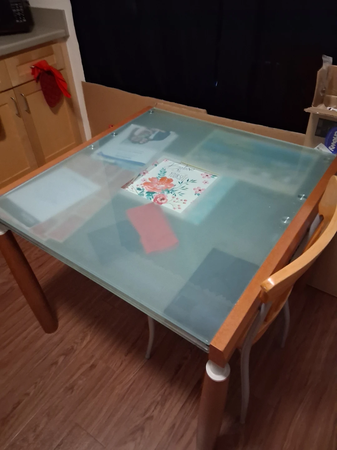 Glass Top Coffee Table with Wooden Frame - photo 4