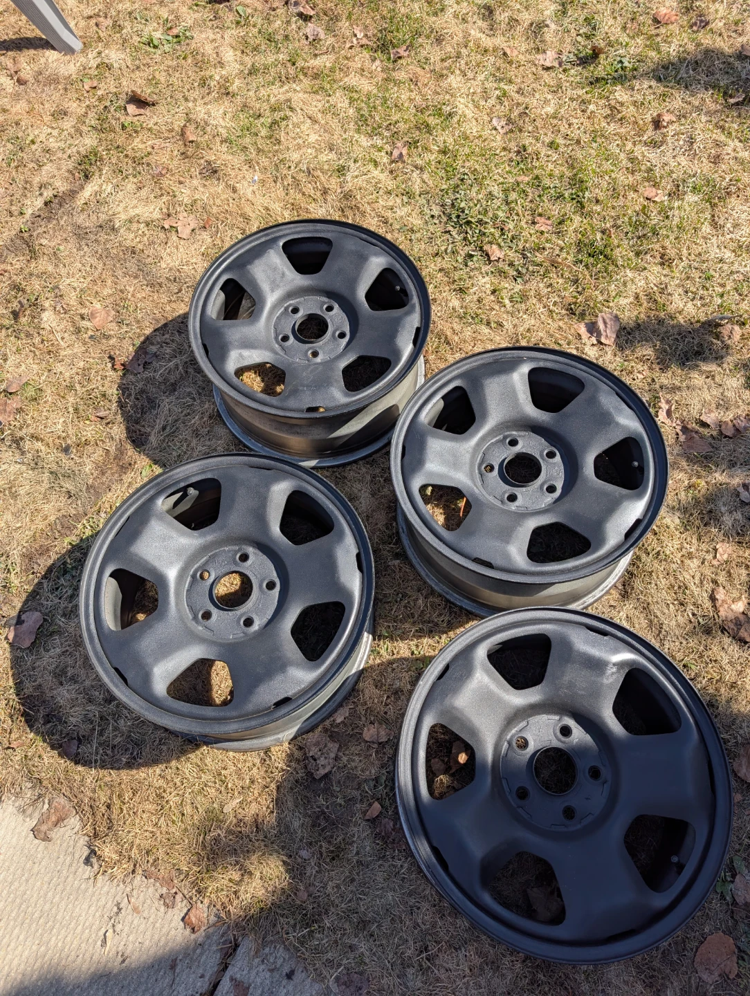 Set of 4 Black Steel Wheels