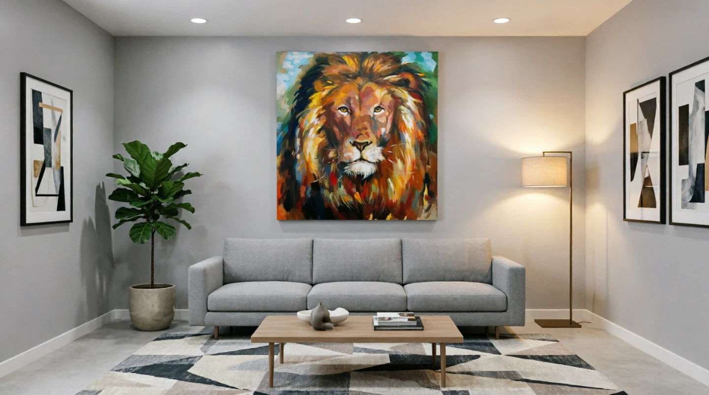 Oil Painting of a Lion 48" by 36"