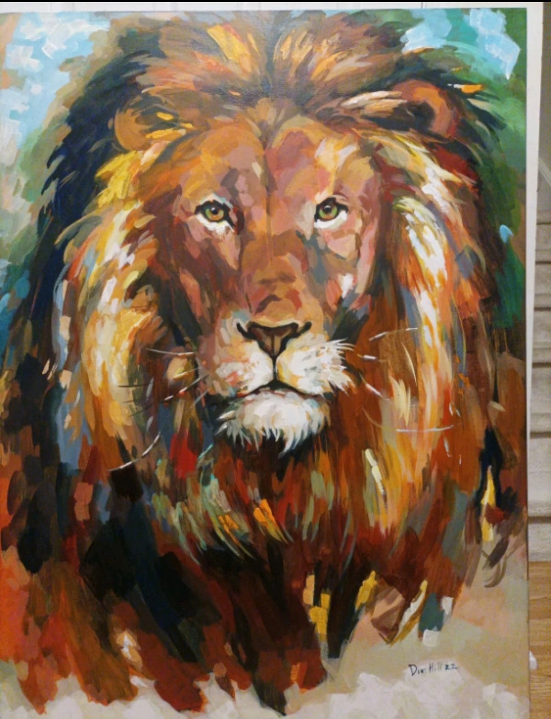 Oil Painting of a Lion 48" by 36" - photo 5