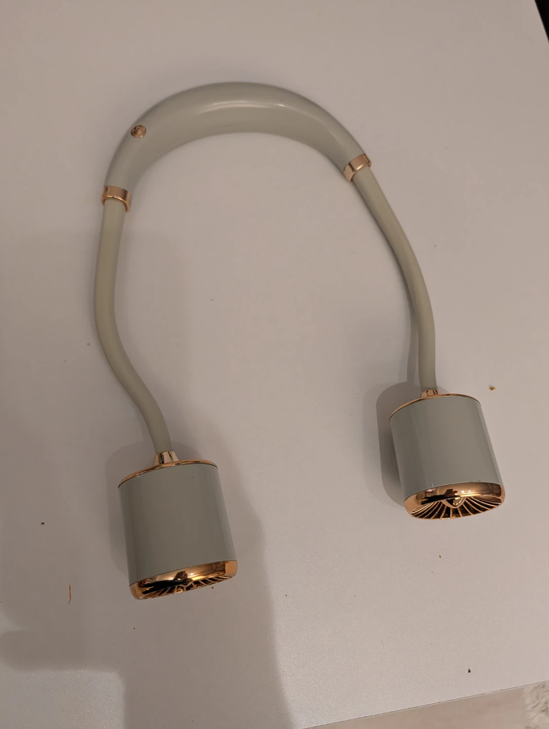 Portable Neck Fan - Grey with Rose Gold Accents