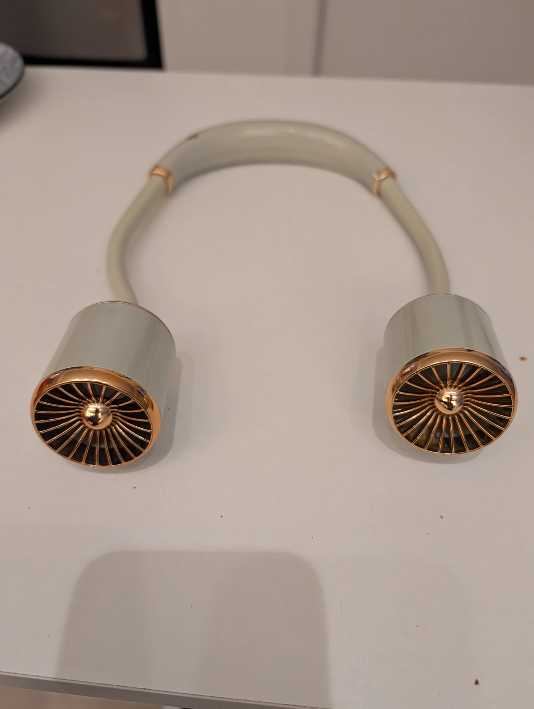 Portable Neck Fan - Grey with Rose Gold Accents - photo 2