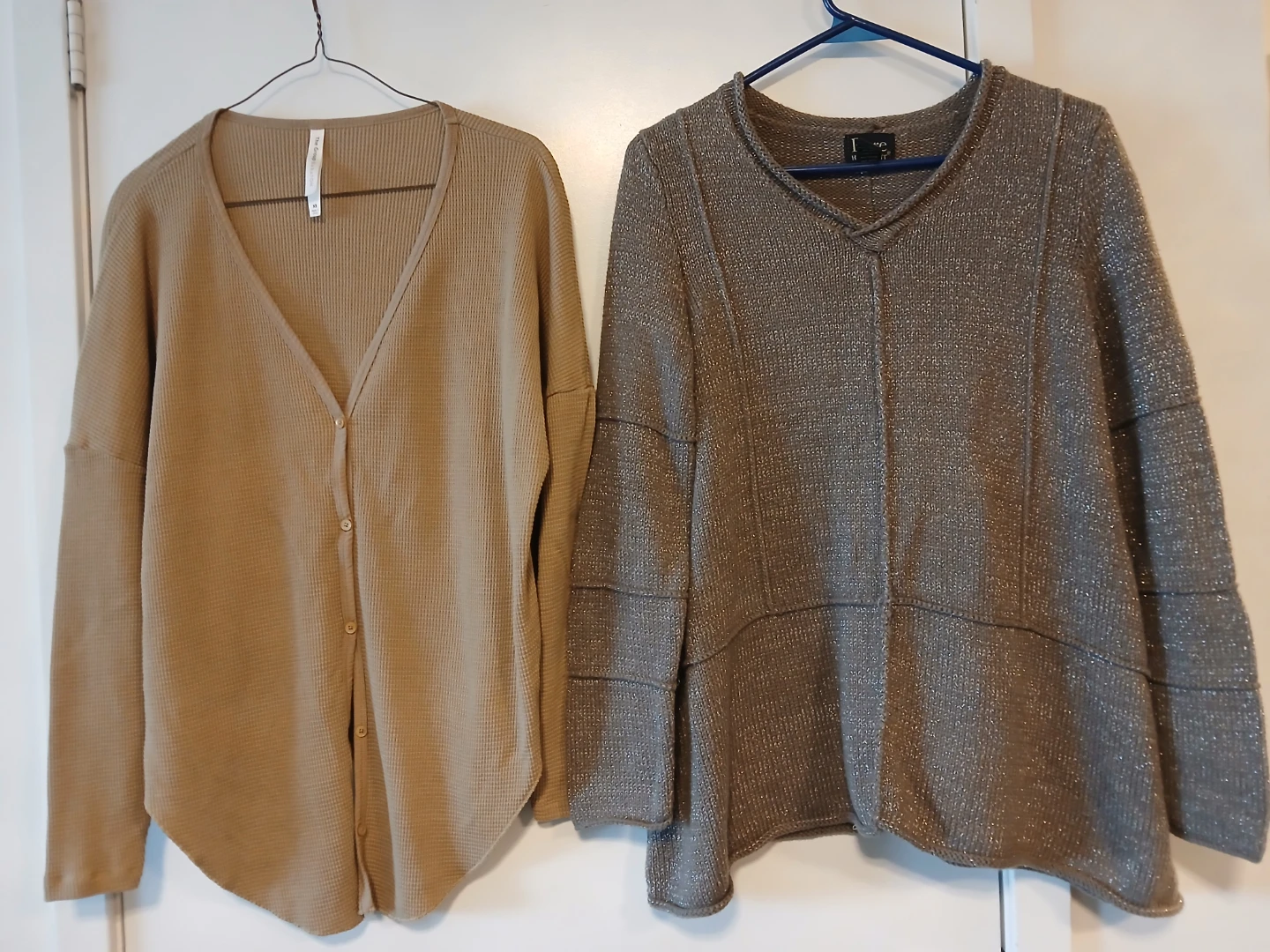 Waffle knit Cardigan &  Handknit Women's Sweater S/M. $8 EACH.