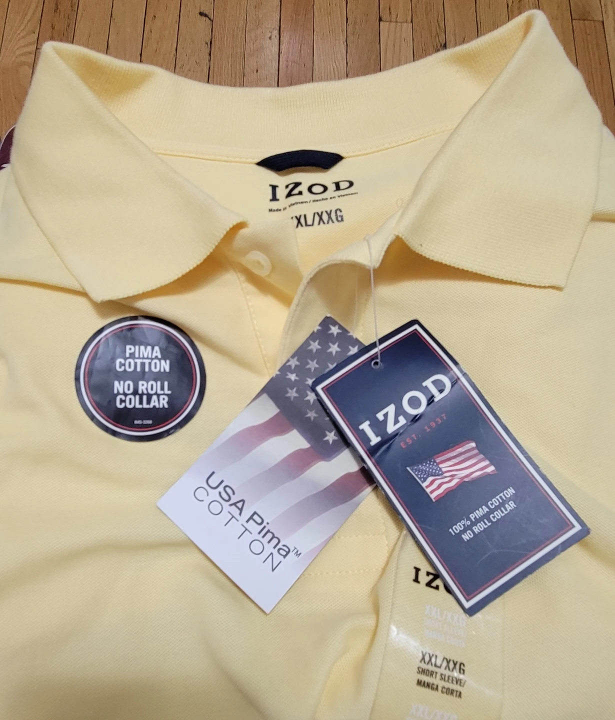 IZOD Men's Yellow Pima Cotton Polo Shirt - XXL/XXG - photo 2