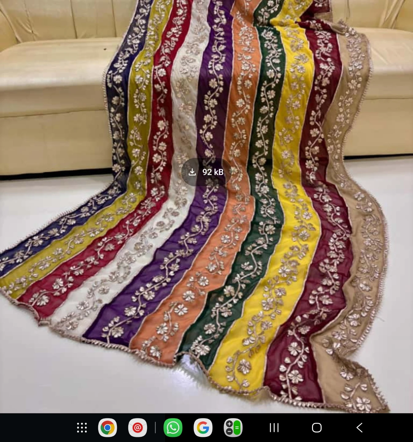 Embroidered Striped dupatta - photo 3