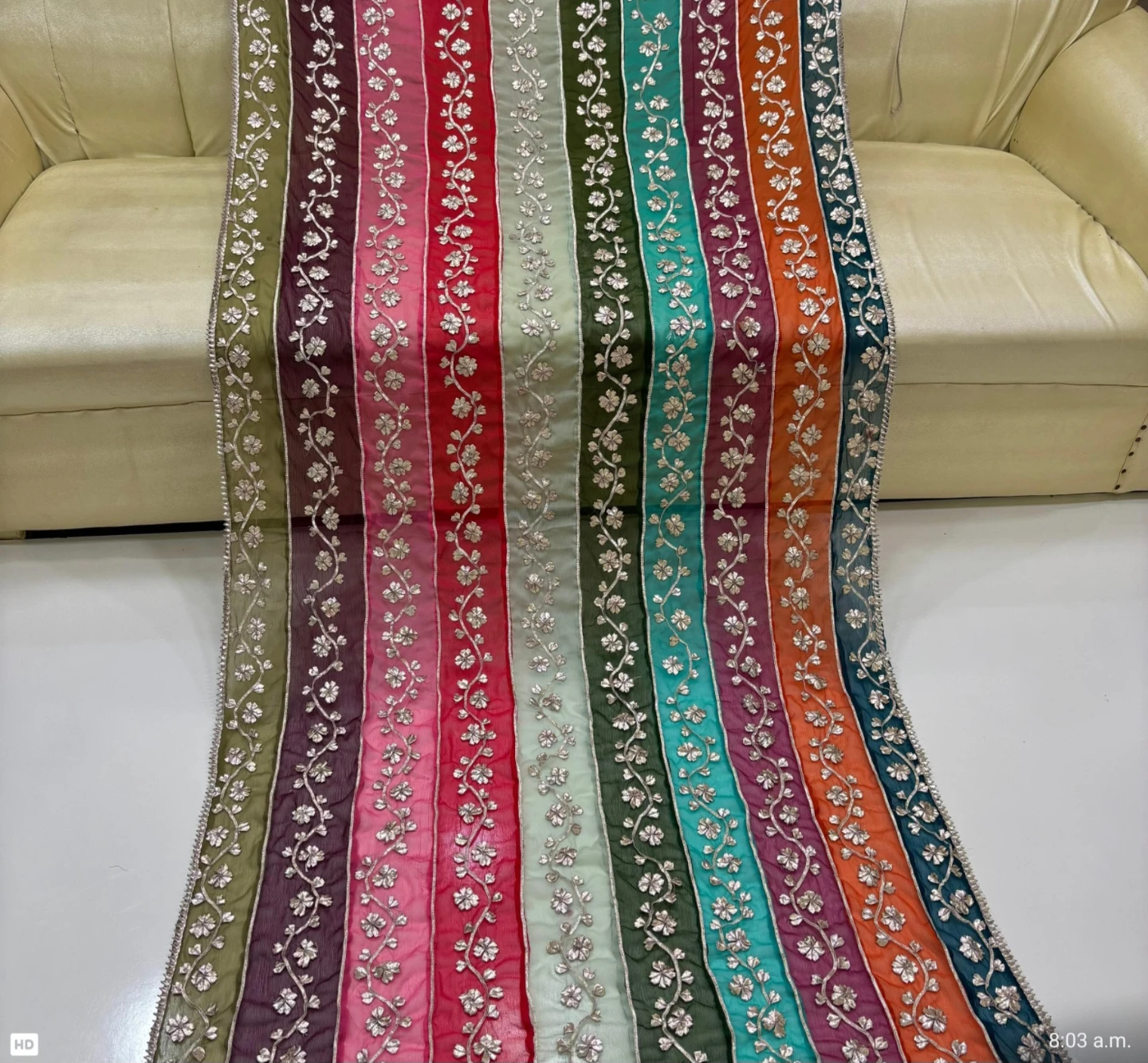 Embroidered Striped dupatta - photo 4