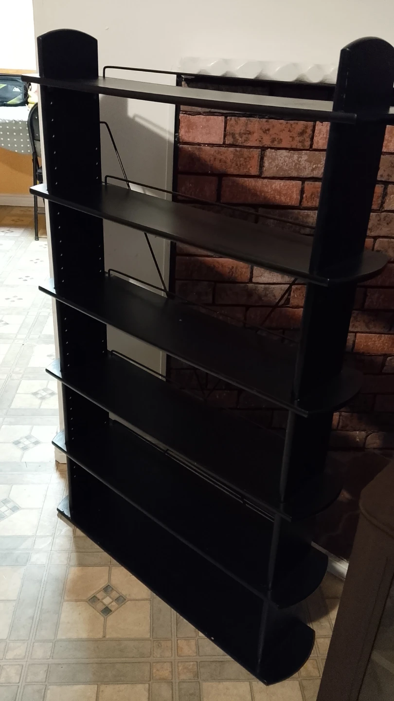 Black 5-Shelf Media Rack