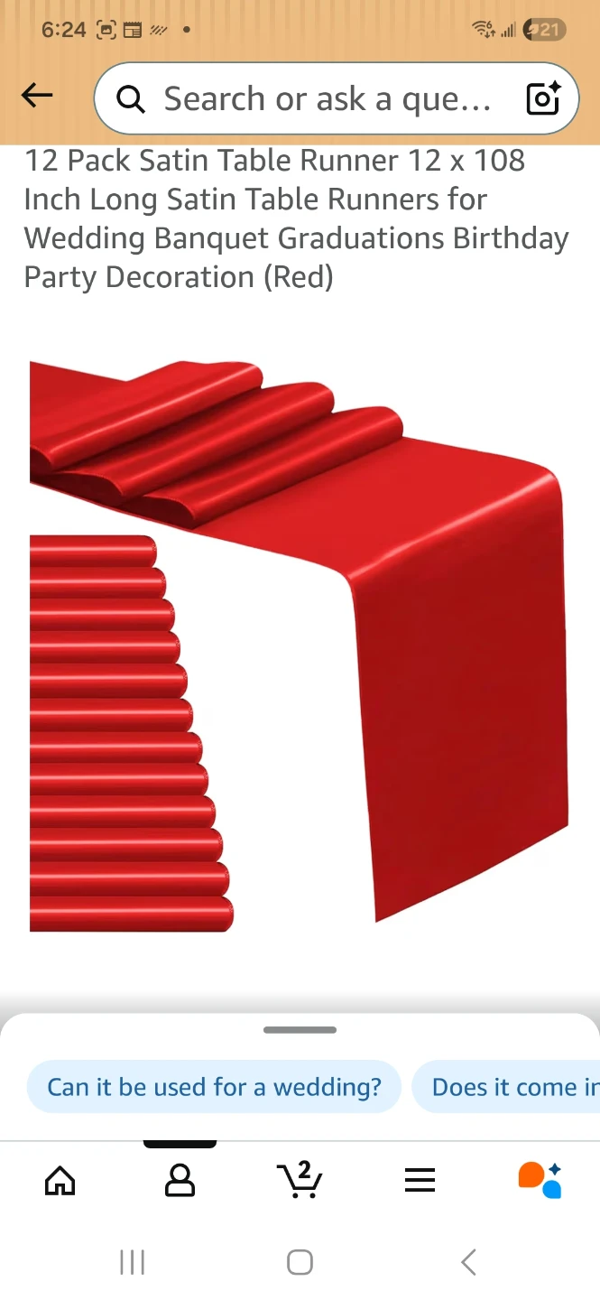18 Red Satin Table runners