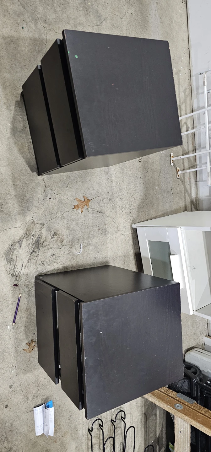 Black 2-Drawer Nightstand / Storage Unit