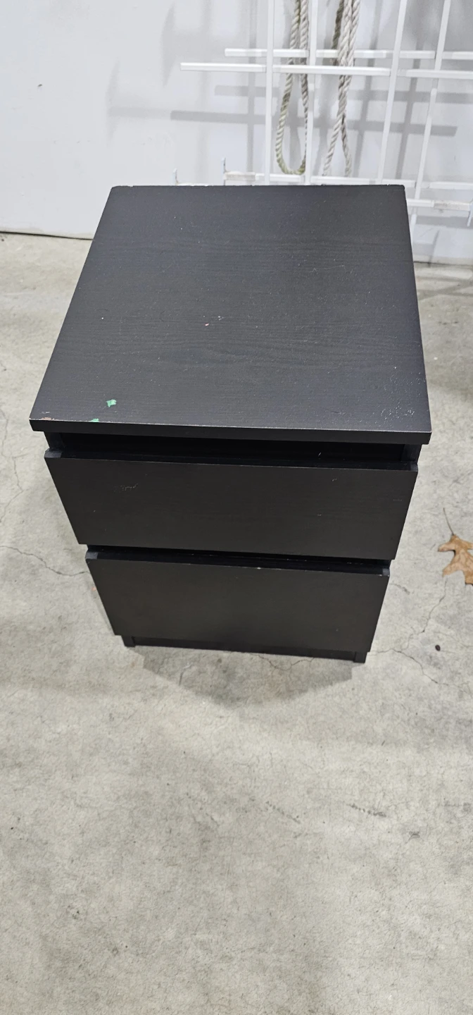 Black 2-Drawer Nightstand / Storage Unit - photo 2