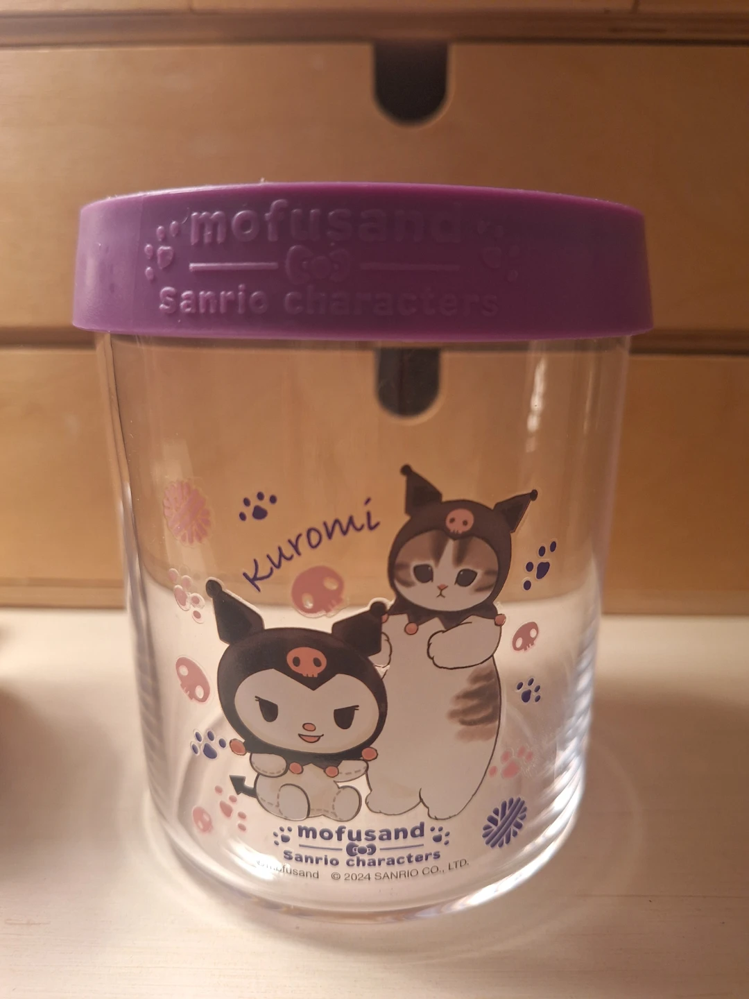 Mofusand × Kuromi Plushie and Glass Container - photo 4