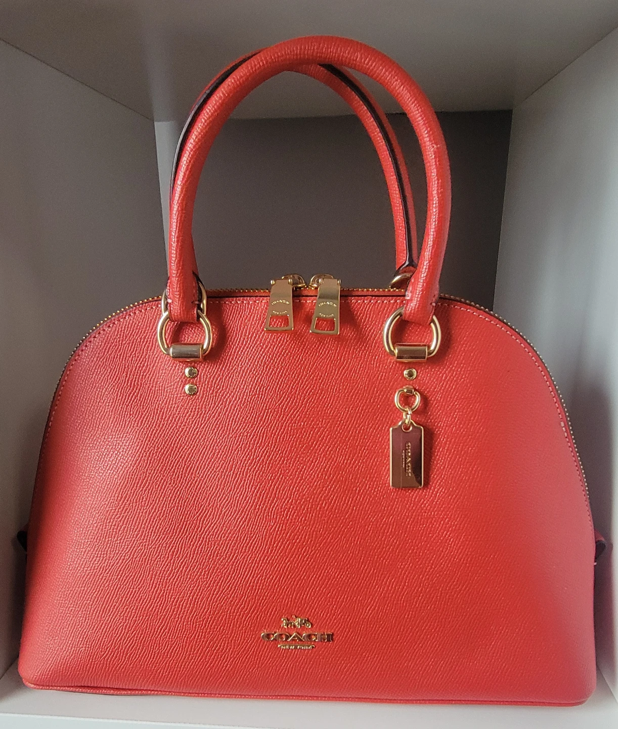 Coach Red Leather Satchel Handbag