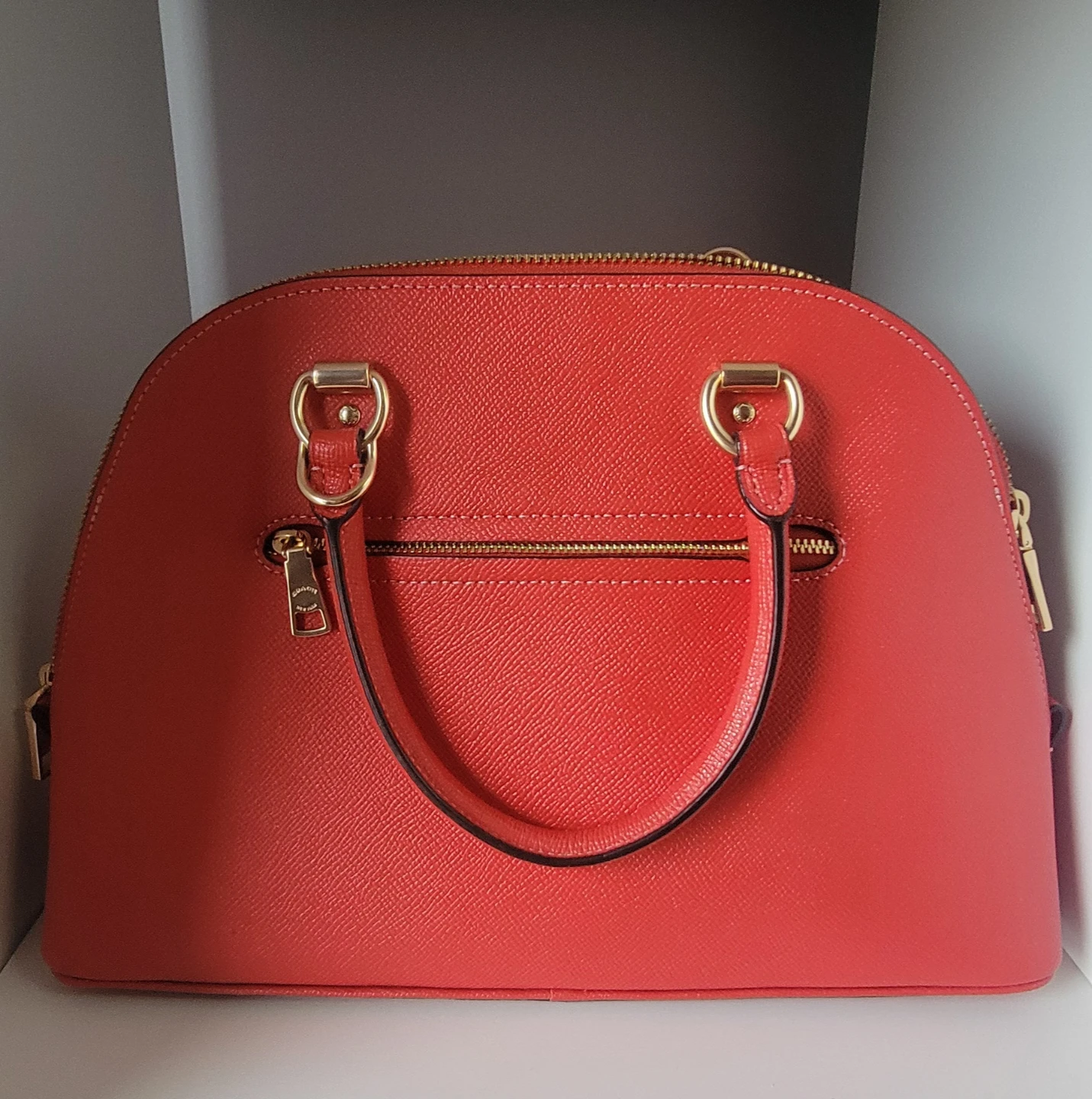 Coach Red Leather Satchel Handbag - photo 3