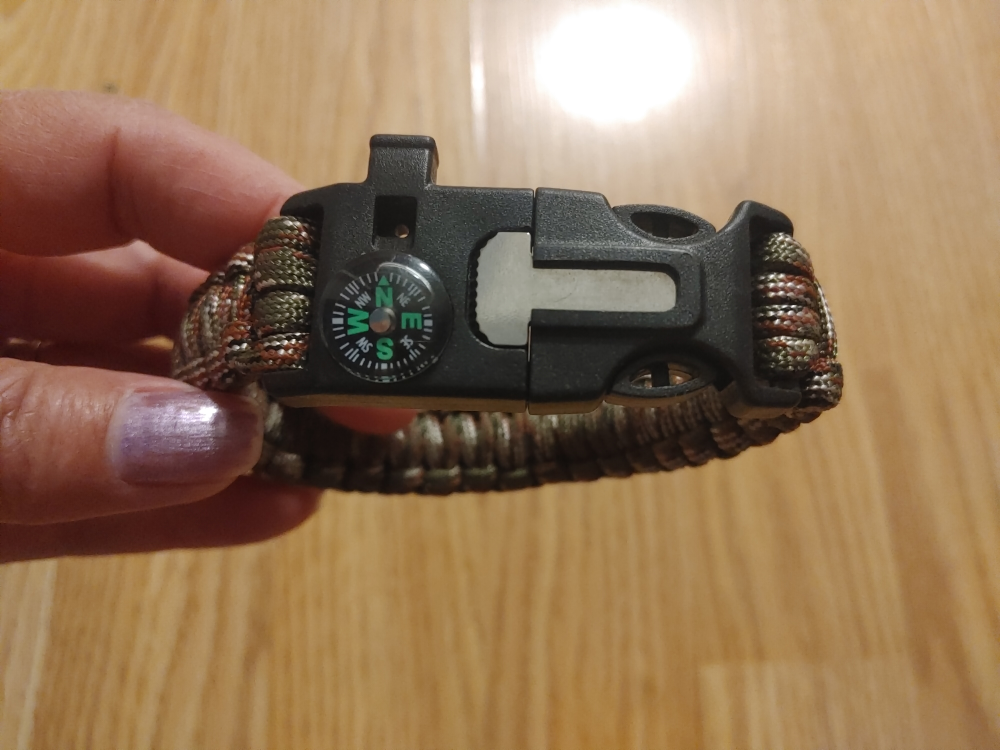 Men's Camo Paracord Bracelet with Compass New