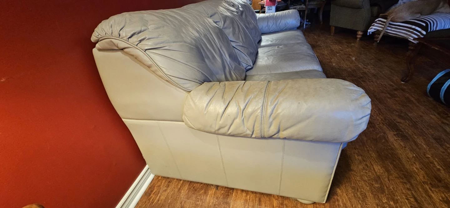 $60 last chance! Genuine Leather Sofa - Beige - photo 3