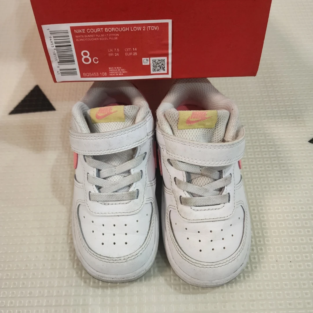 Nike Court Borough 2 (TDV) Toddler Shoes Size 8c White/Pink - photo 2