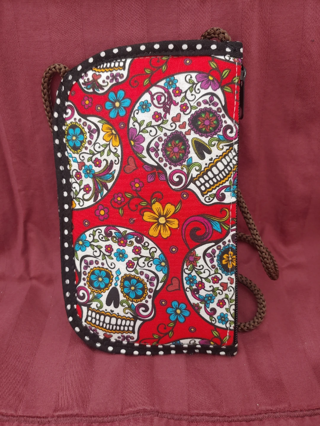 Day of the dead Patterned Small Pouch with Strap
