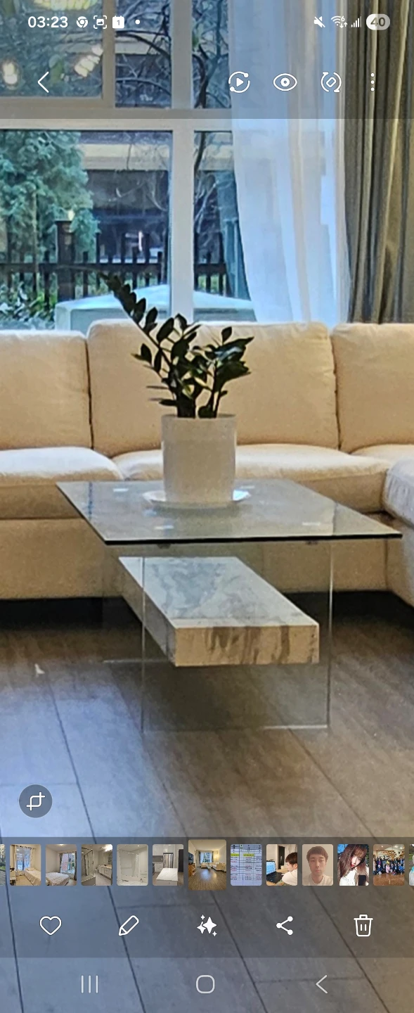 Glass and Marble Coffee Table