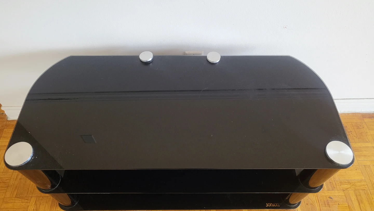 Sonax Black Glass TV Stand - photo 2