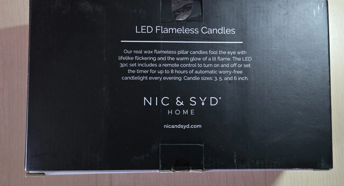 NIC & SYD HOME LED Flameless Candles Set of 3 with Remote - photo 2