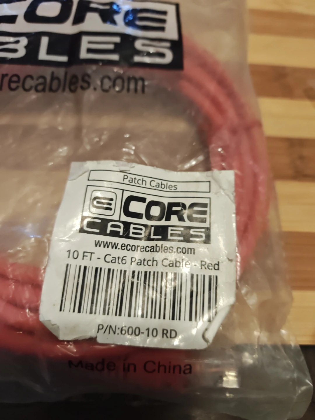 4 CORE CABLES 10 FT Cat6 Patch Cable - Red - photo 2