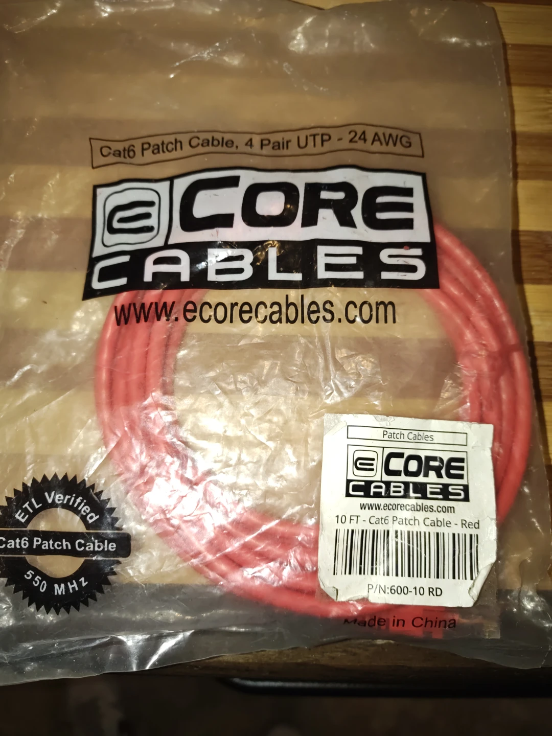 4 CORE CABLES 10 FT Cat6 Patch Cable - Red - photo 4