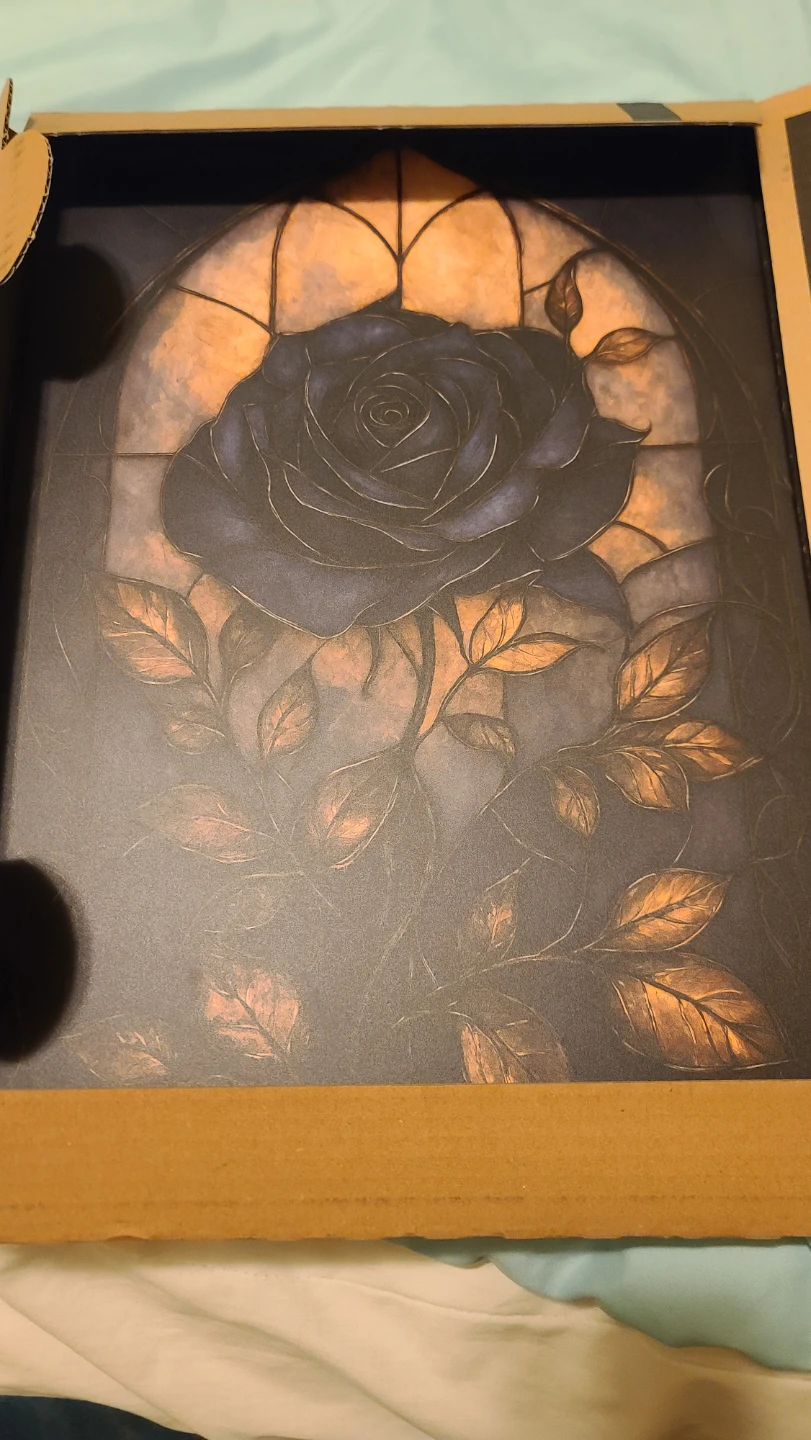 Black Gothic stained glass Rose.