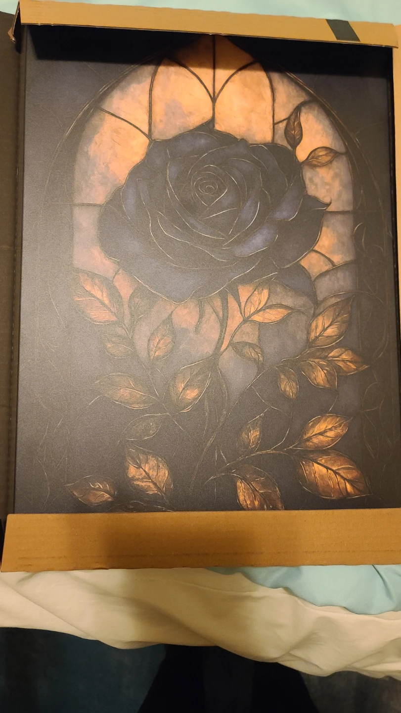 Black Gothic stained glass Rose. - photo 2