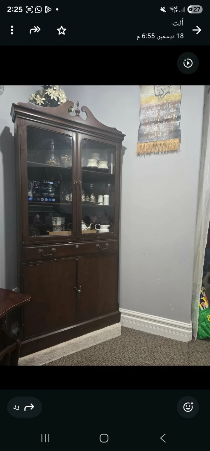 Wooden Display Cabinet with Glass Doors - photo 2
