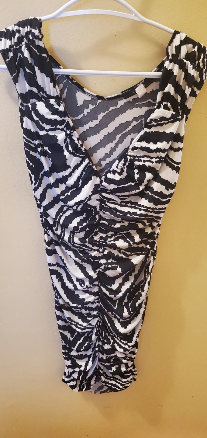 LIMITE Women's Ruched Zebra Print Dress
