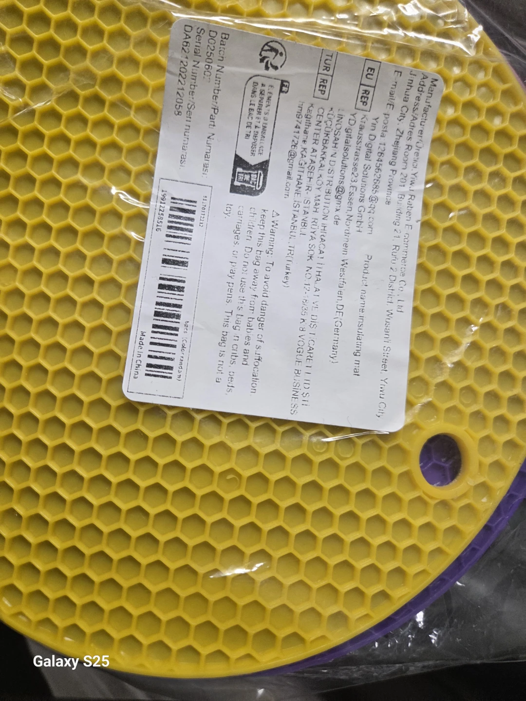 Yellow Hexagonal Silicone Trivet Pot Holder