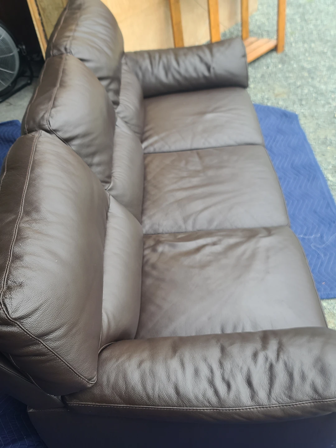 Brown Leather Sofa - photo 3