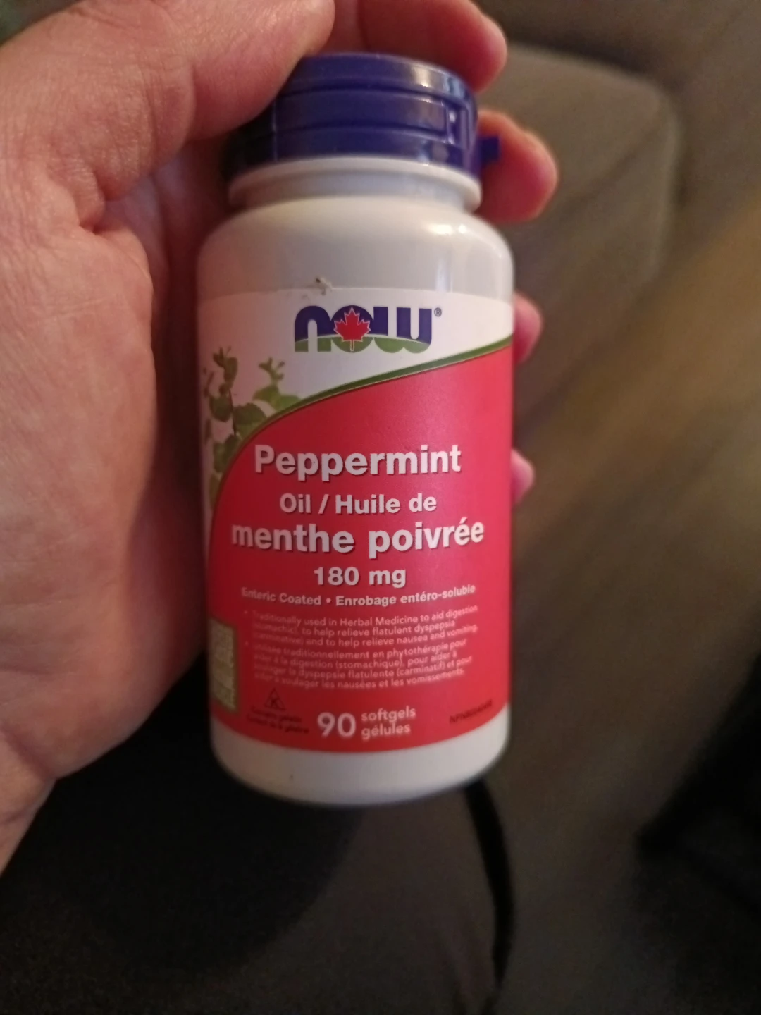 NOW Foods Peppermint Oil Softgels, 180 mg, 90 count
