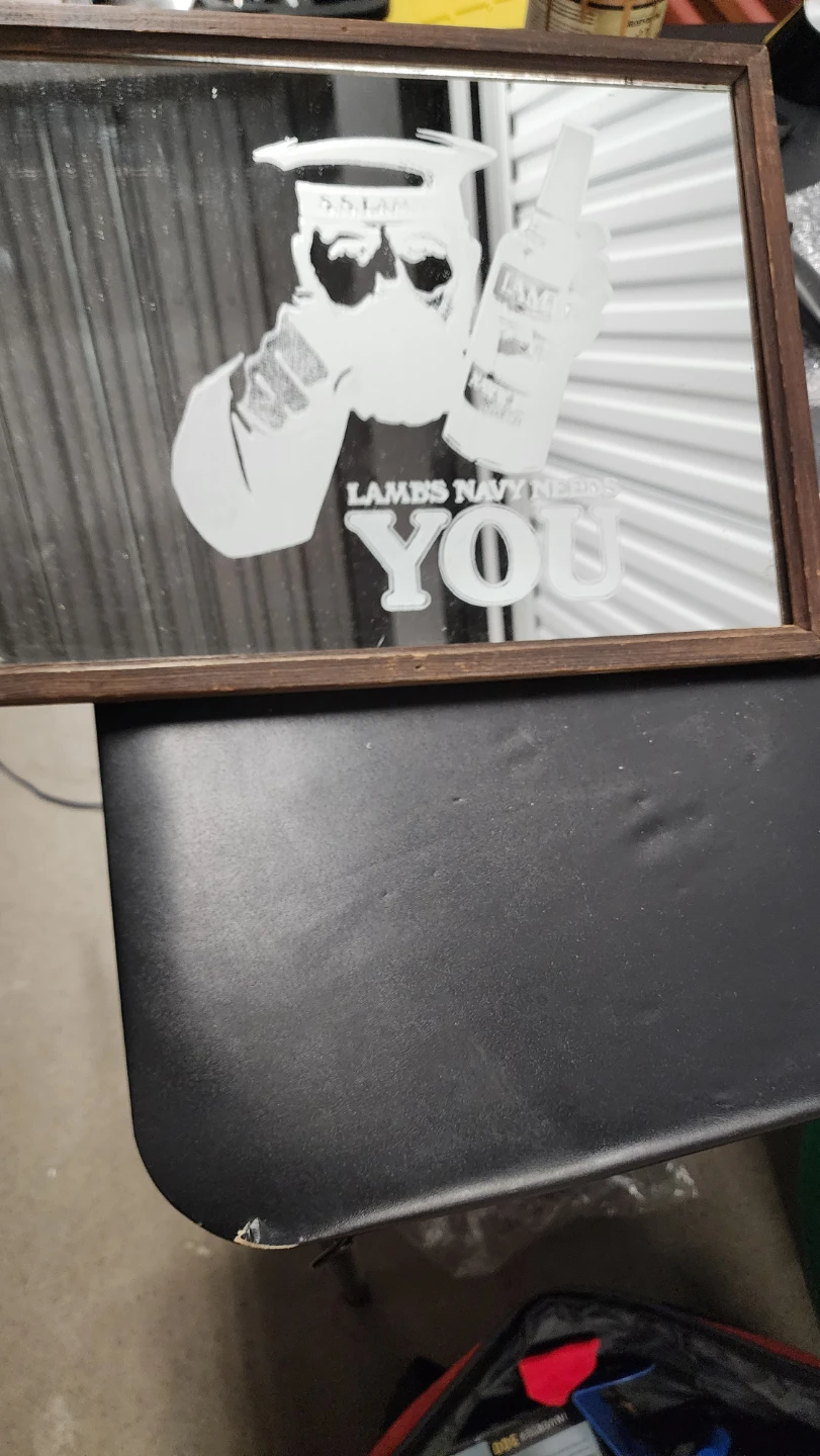 Etched Glass Mirror with Lambs Navy YOU Design - photo 3