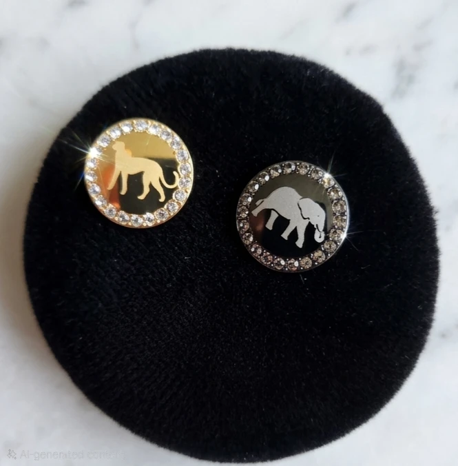 Animal Charm Stud pins - Gold & Silver Tones