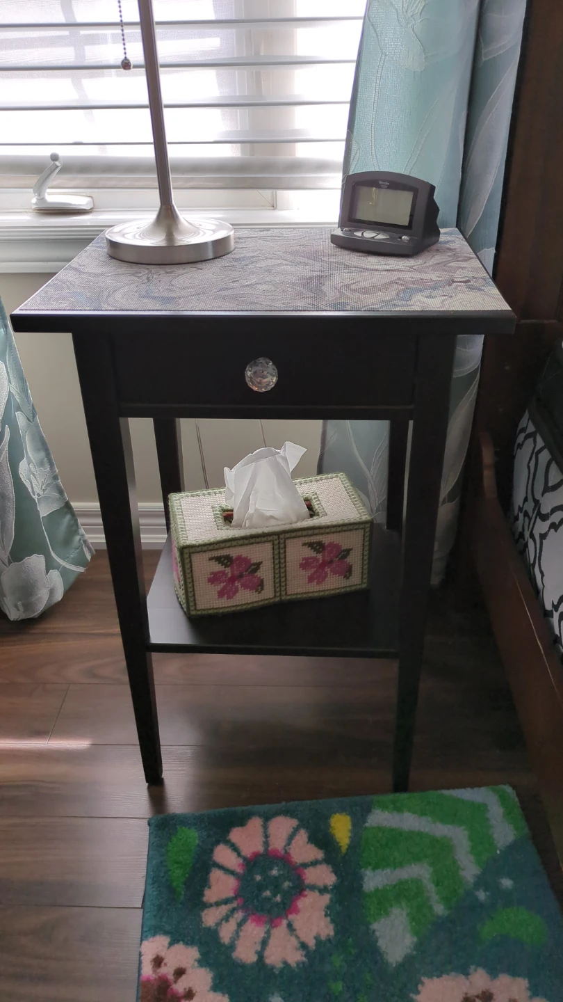Black Side Table with Drawer