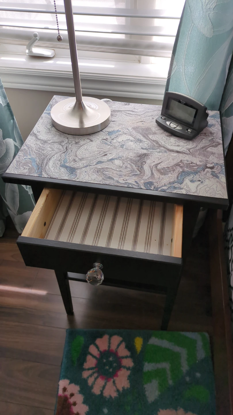 Black Side Table with Drawer - photo 2